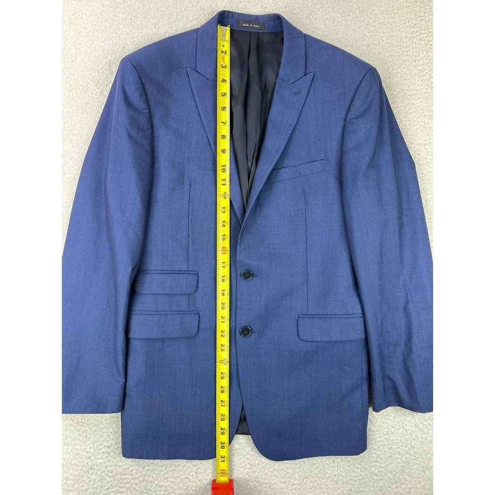 Calvin Klein Suit Jacket Mens 40R Blue Wool Extreme Slim Fit 2 Button Blazer